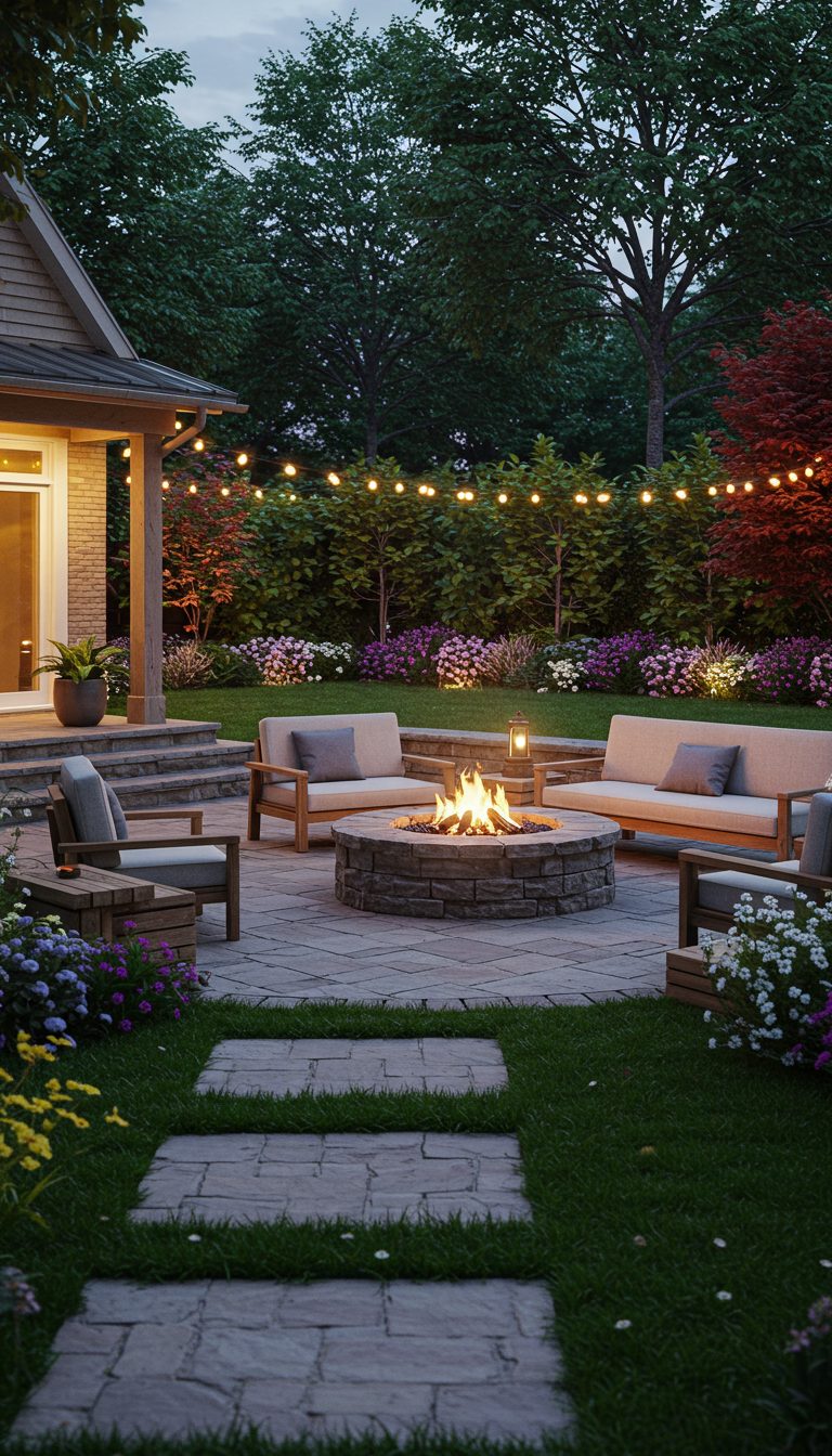 15 Yard Landscaping Ideas for a Beautiful Outdoor Space 8 Install a Fire Pit for Cozy Gatherings