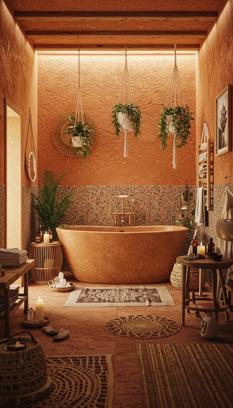 15 Easy Boho Bathroom Ideas to Refresh Your Space 8 6. Install a Freestanding Bathtub