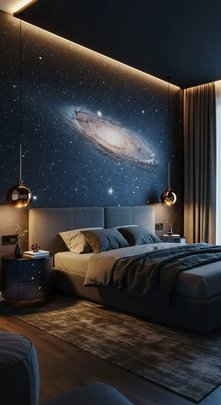17 Bedroom Style Ideas for a Modern Look 8 6. Space-Themed Wonder