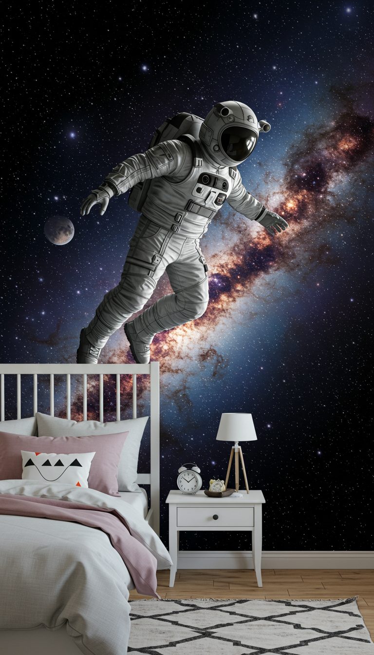 12 Space Themed Girl Bedroom Designs She’ll Adore 8 Space Wallpaper