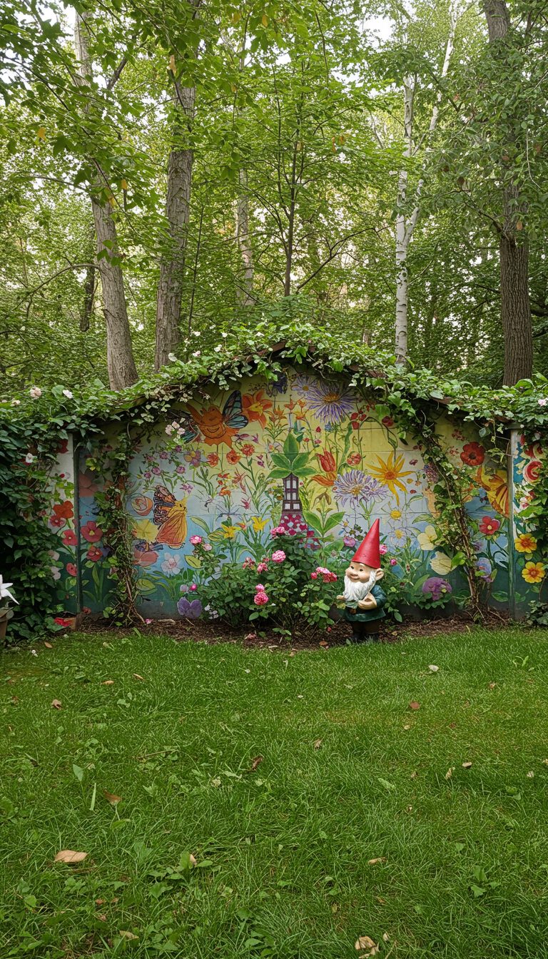 15 Stunning Backyard Garden Wall Painting Ideas 8 Whimsical Fairy Tale Scene