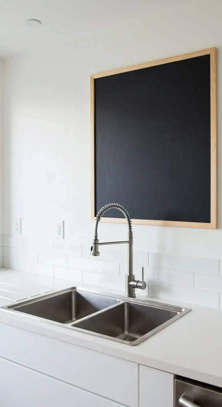 13 Empty Kitchen Wall Ideas Above Sink That Wow 9 7. Add a Chalkboard or Whiteboard