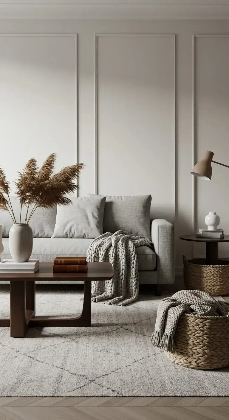Minimalist Living Room Ideas for a Sleek, Modern Space 10 7. Create a Cozy Atmosphere with Layered Textures