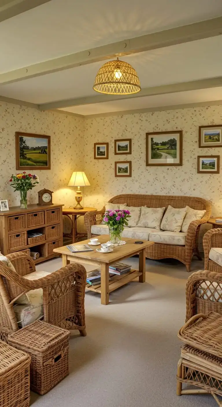 Cottage Living Room Ideas: 17 Cozy & Stylish Looks 10 7. Decorate with Wicker and Rattan