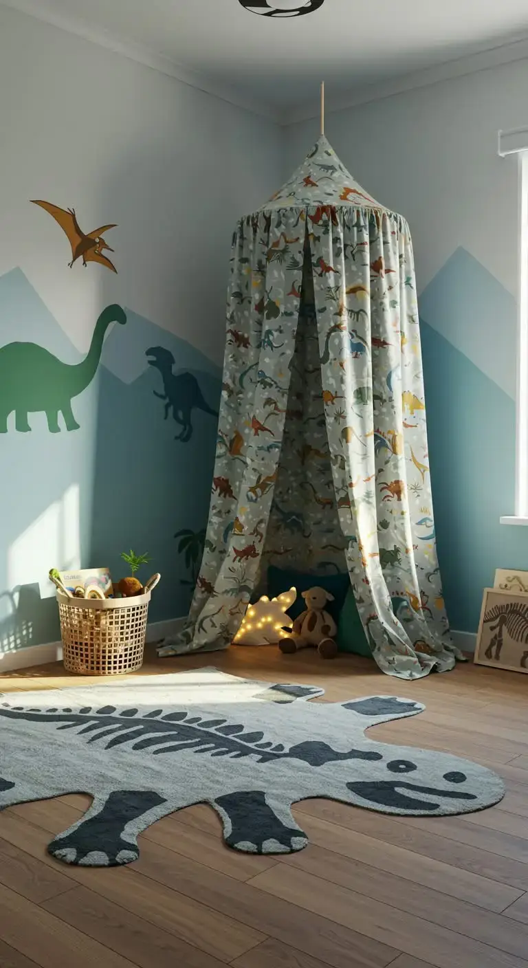 21 Dinosaur Bedroom Ideas For Boy Toddlers You’ll Love 9 7. Dinosaur Canopy or Tent