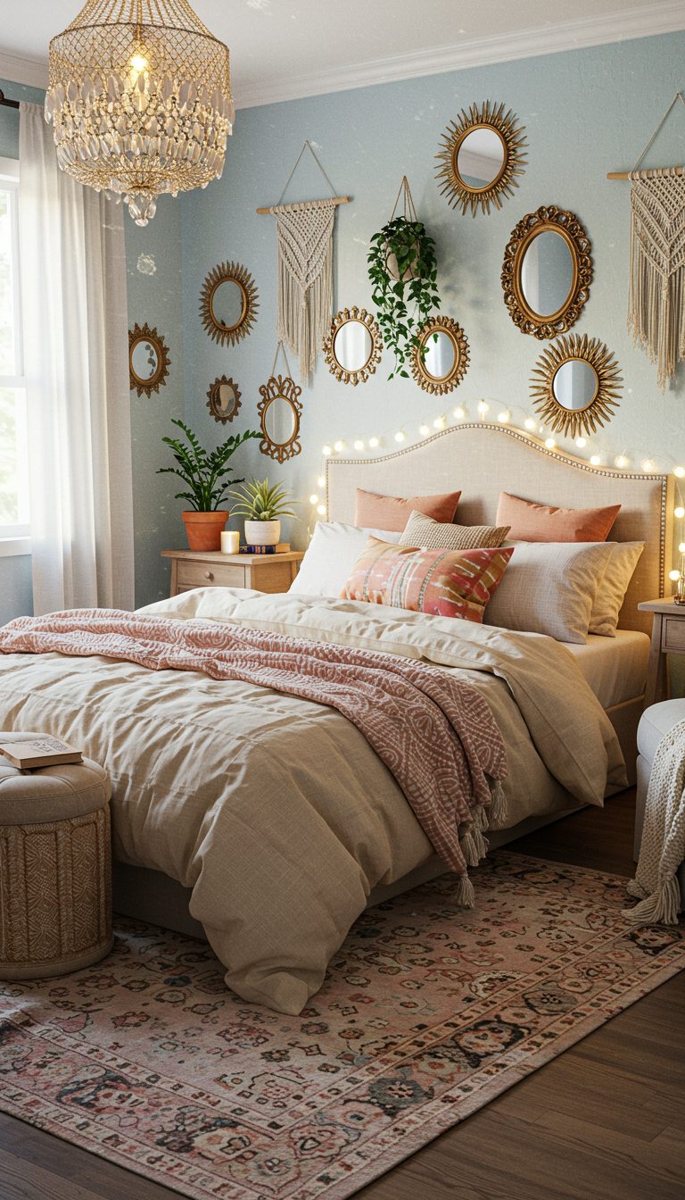 11 Boho Teen Girl Bedrooms for a Dreamy and Cozy Space 9 Dreamy Boho Fairy Light Decor