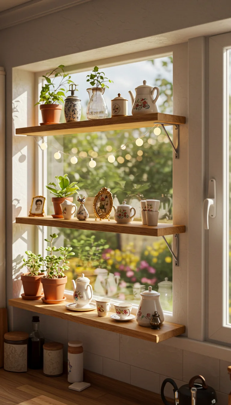 7. Floating Shelves with Small Decor