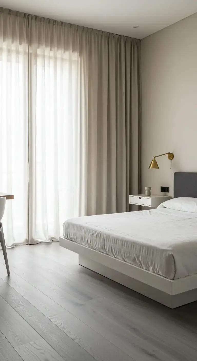 17 Bright & Stylish Modern Italian Bedroom Ideas 9 7. Floor-to-Ceiling Curtains