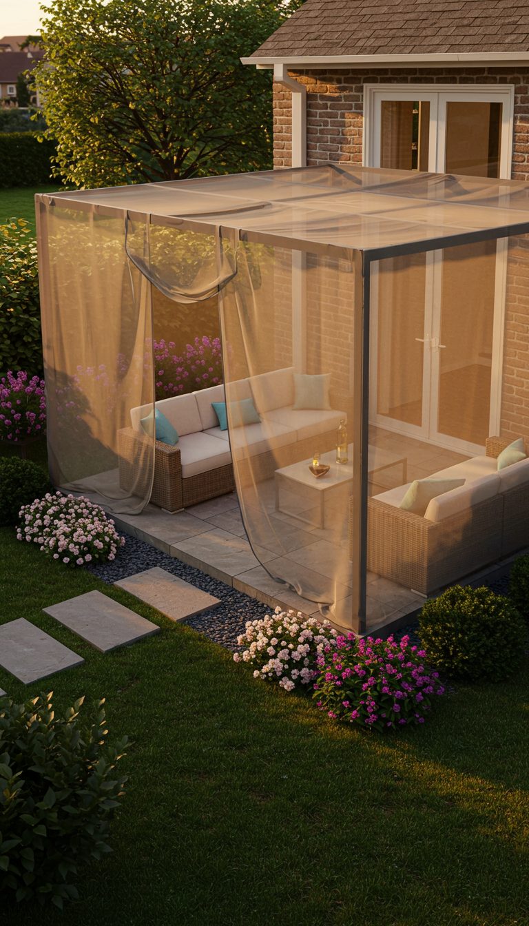 12 Stylish Backyard Patio Curtain Ideas for Every Home 9 Mosquito Net Curtains for Pest-Free Evenings