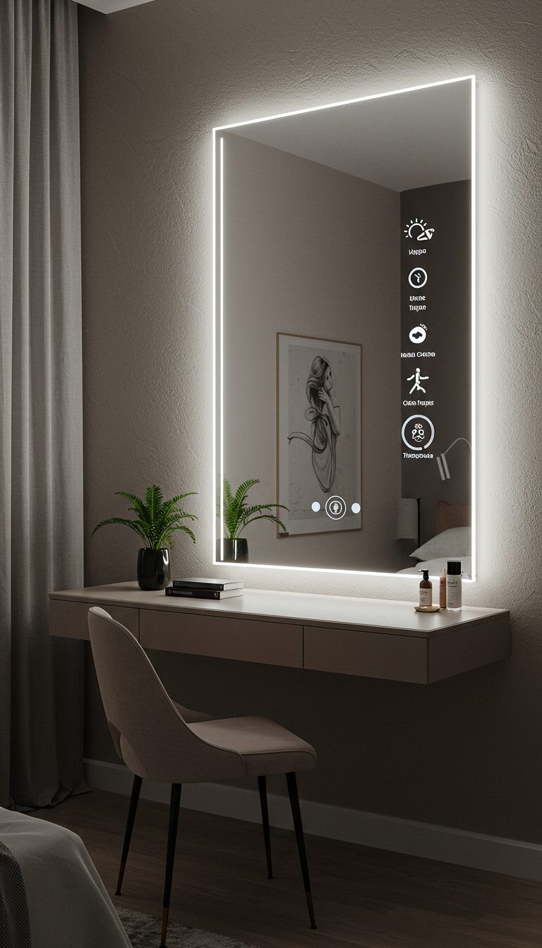 13 Futuristic Bedroom Ideas for a Sleek Modern Look 9 Smart Mirrors with LED and Touch Controls