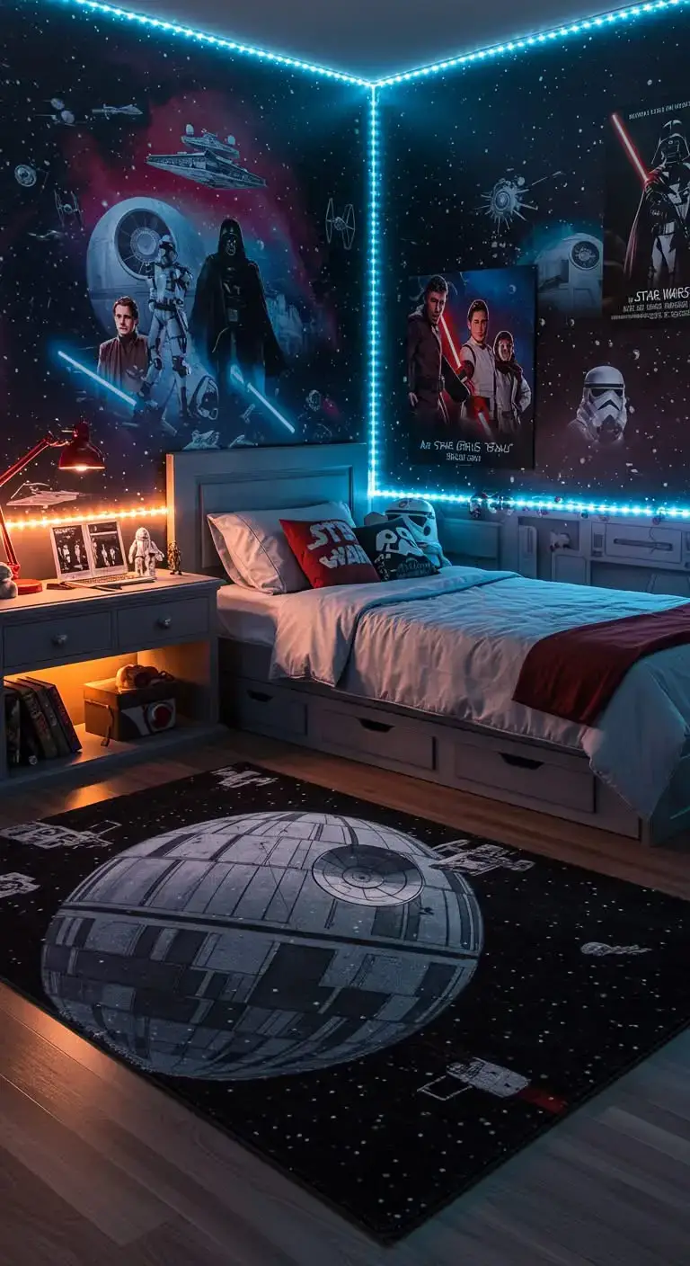 25 Creative Star Wars Bedroom Decor Ideas 9 7. Star Wars Rugs