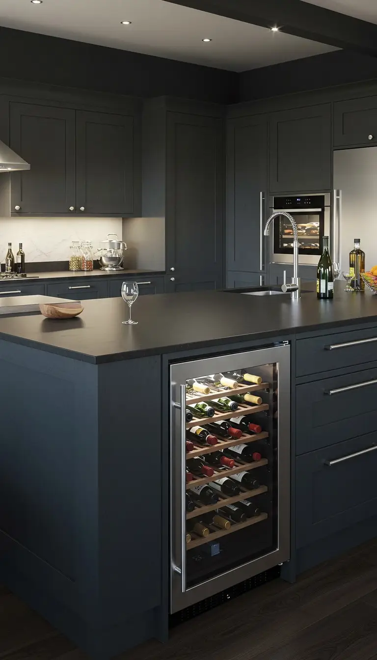 15 Smart U Shape Kitchen Island Ideas You’ll Love 9 7. U Shape Island with a Wine Cooler