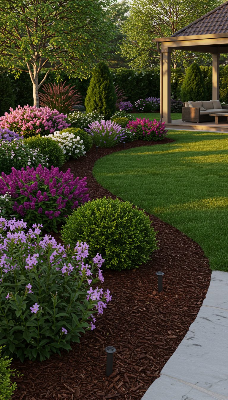 15 Yard Landscaping Ideas for a Beautiful Outdoor Space 9 Use Decorative Mulch for a Polished Look