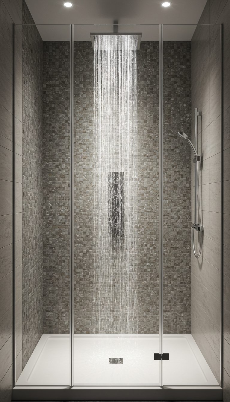 23 Walk In Shower Ideas That Feel Open & Luxurious 9 Walk-in Shower with a Rainfall Showerhead