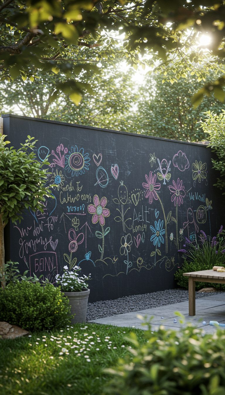 15 Stunning Backyard Garden Wall Painting Ideas 10 Chalkboard Wall for Creative Expression