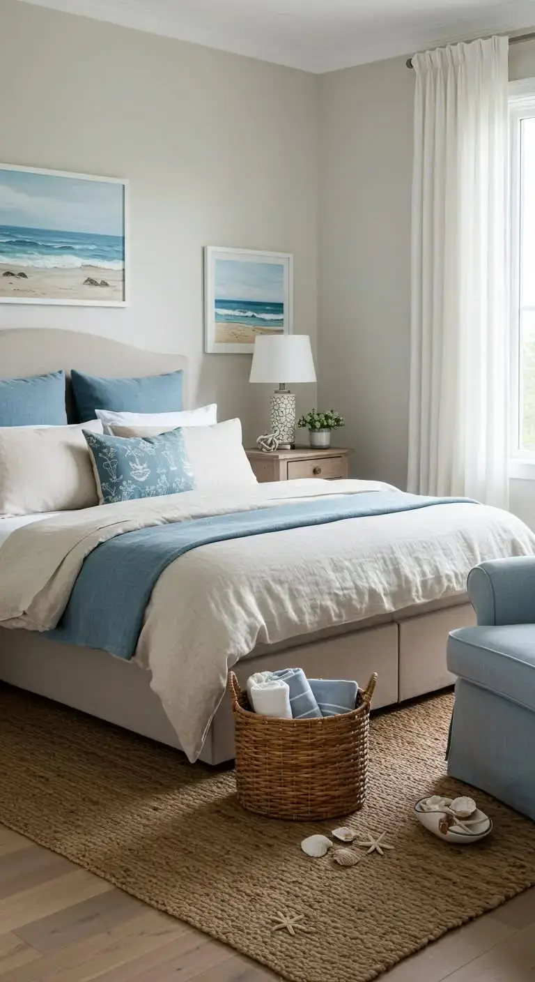 21 Simple Bedroom Decor Ideas on a Budget 10 8. Coastal Retreat Style