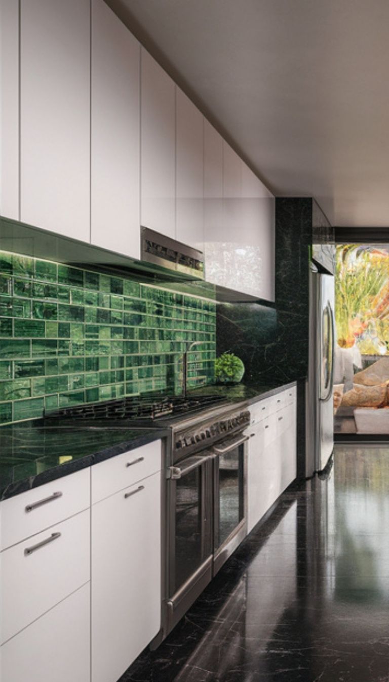 Green Backsplash Green Backsplash