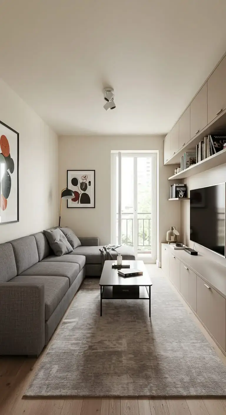 Small Apartment Living Room Ideas to Maximize Style 11 8. Incorporate Built-In Storage