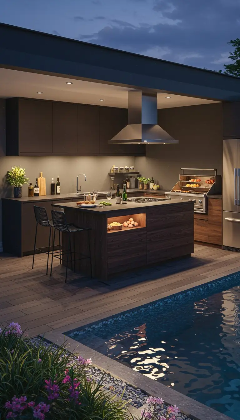 13 Modern Outdoor Kitchen Ideas for Every Backyard 10 8. Multi-Functional Island