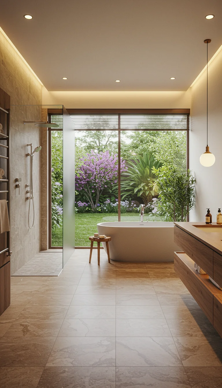 21 Inspiring Master Bathroom Ideas for a Fresh Look 10 8. Natural Elements for a Calming Atmosphere