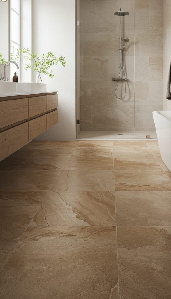 13+ Stunning Bathroom Floor Ideas to Transform Your Space 8 Natural Stone Flooring