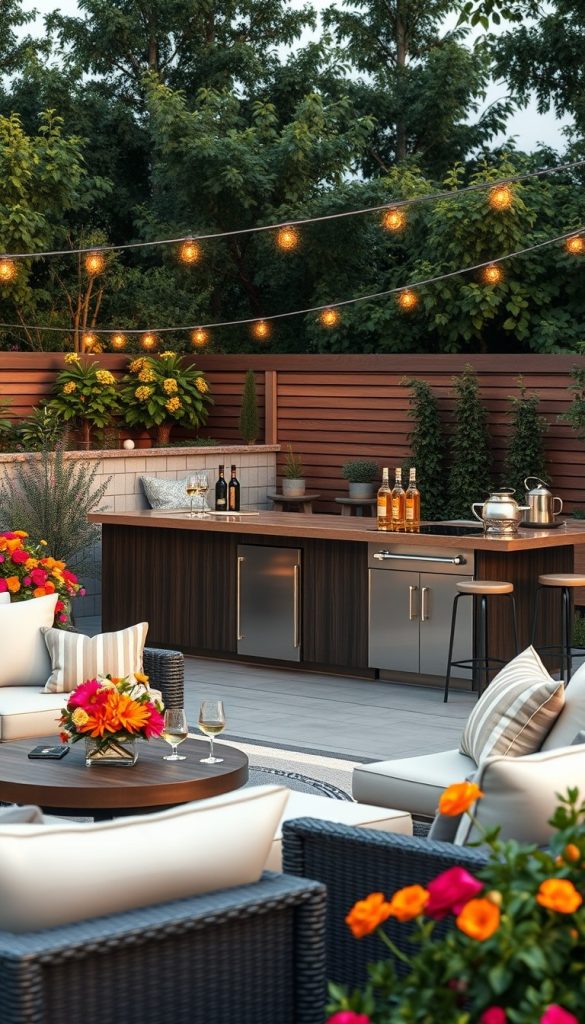 Outdoor Kitchen and Bar Combo