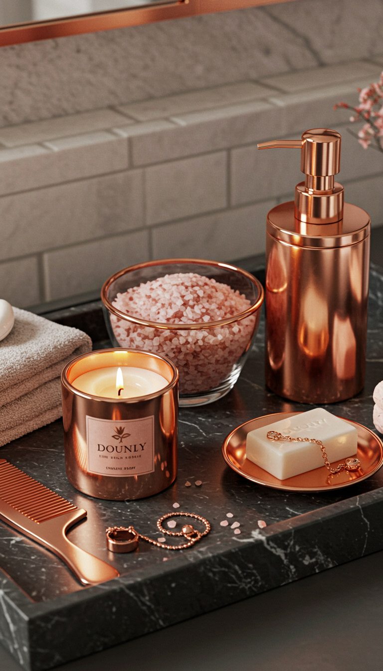 23 Bathroom Tray Decor Ideas for a Clean, Stylish Look 10 Romantic Rose Gold Theme