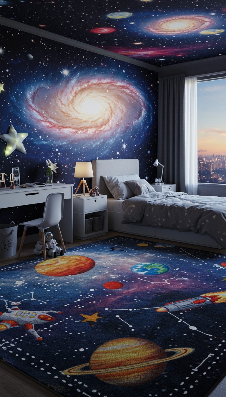 12 Space Themed Girl Bedroom Designs She’ll Adore 10 Space-Themed Rugs