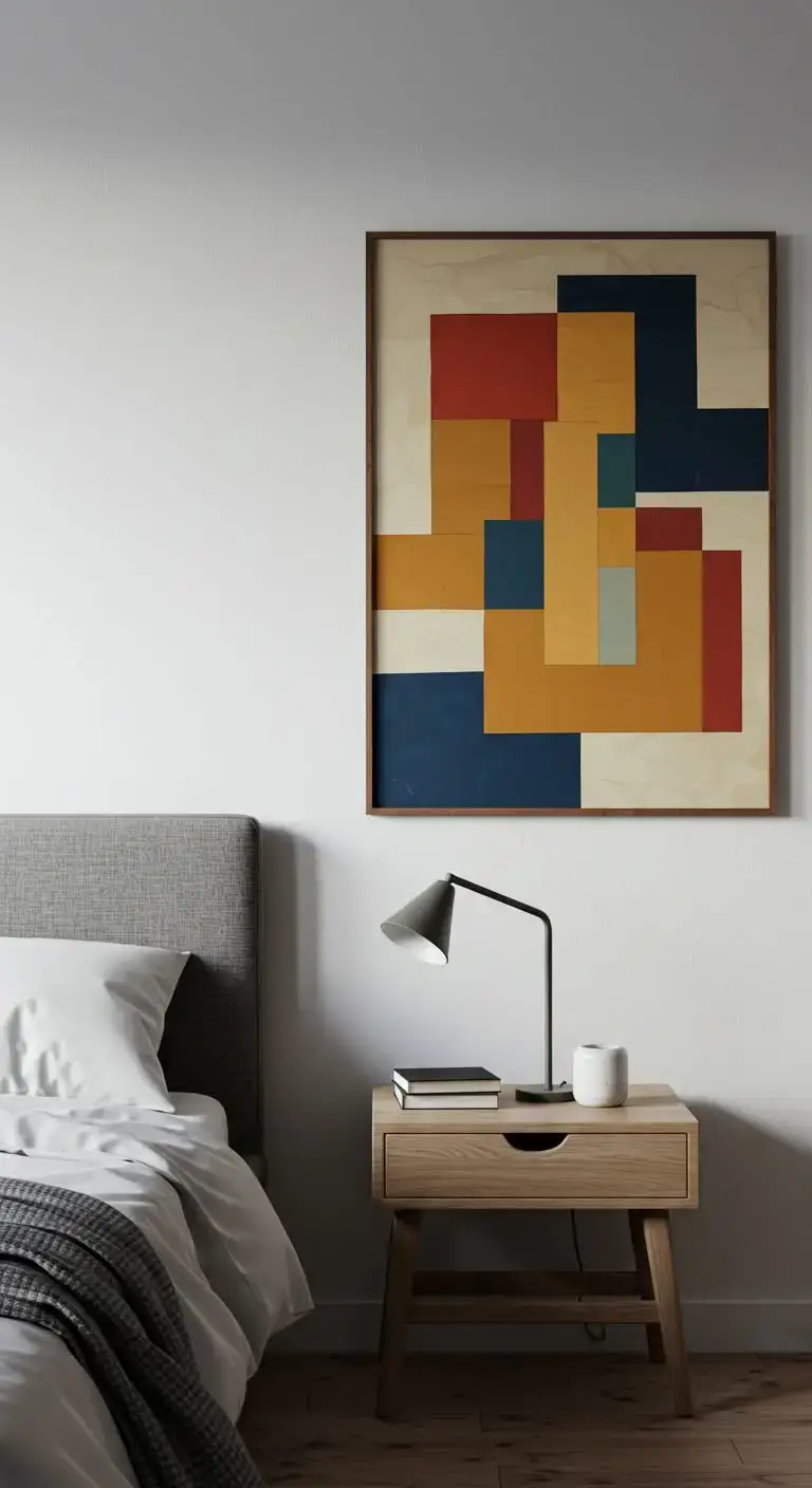 Empty Bedroom Corner Ideas: 19 Ways to Fill the Space 10 8. Statement Art Display