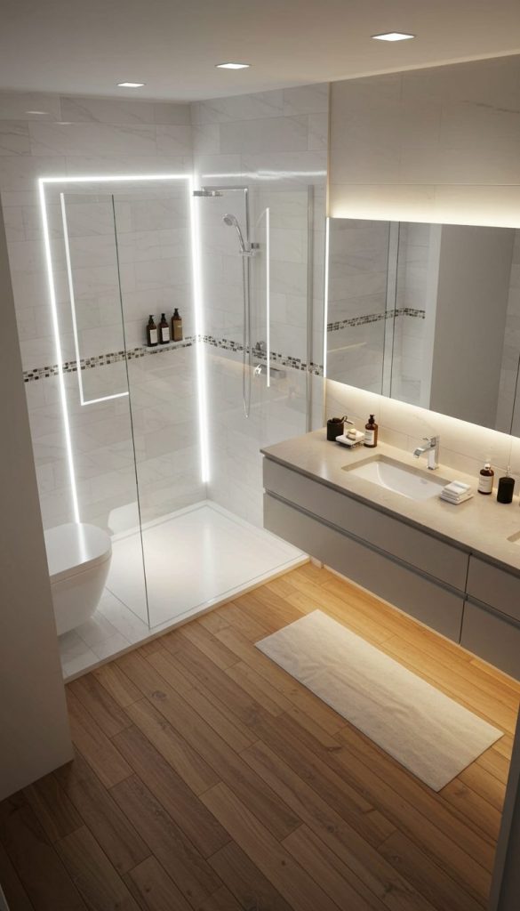 15+ Easy & Elegant Bathroom Remodel Ideas for Any Home 8 Upgrade Your Lighting