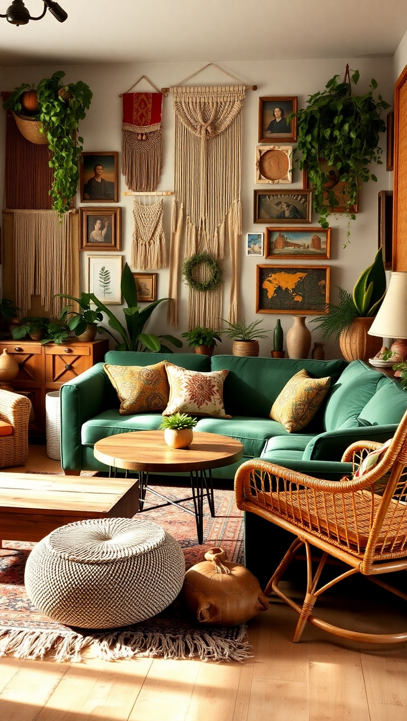 25 Boho Living Room Ideas to Transform Your Space 9 Vintage and Thrifted Finds