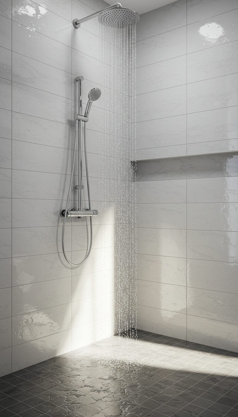 23 Walk In Shower Ideas That Feel Open & Luxurious 10 Walk-in Shower with Large Tiles