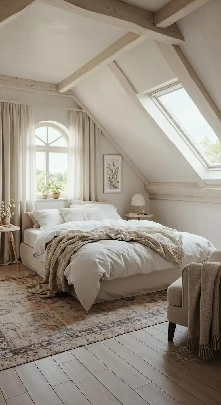 23 Fresh Summer Bedroom Ideas for a Light, Airy Feel 11 9. Attic Retreat for Cozy Summers