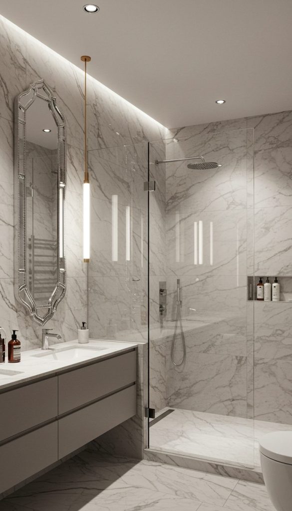 15+ Easy & Elegant Bathroom Remodel Ideas for Any Home 9 Choose Statement Mirrors