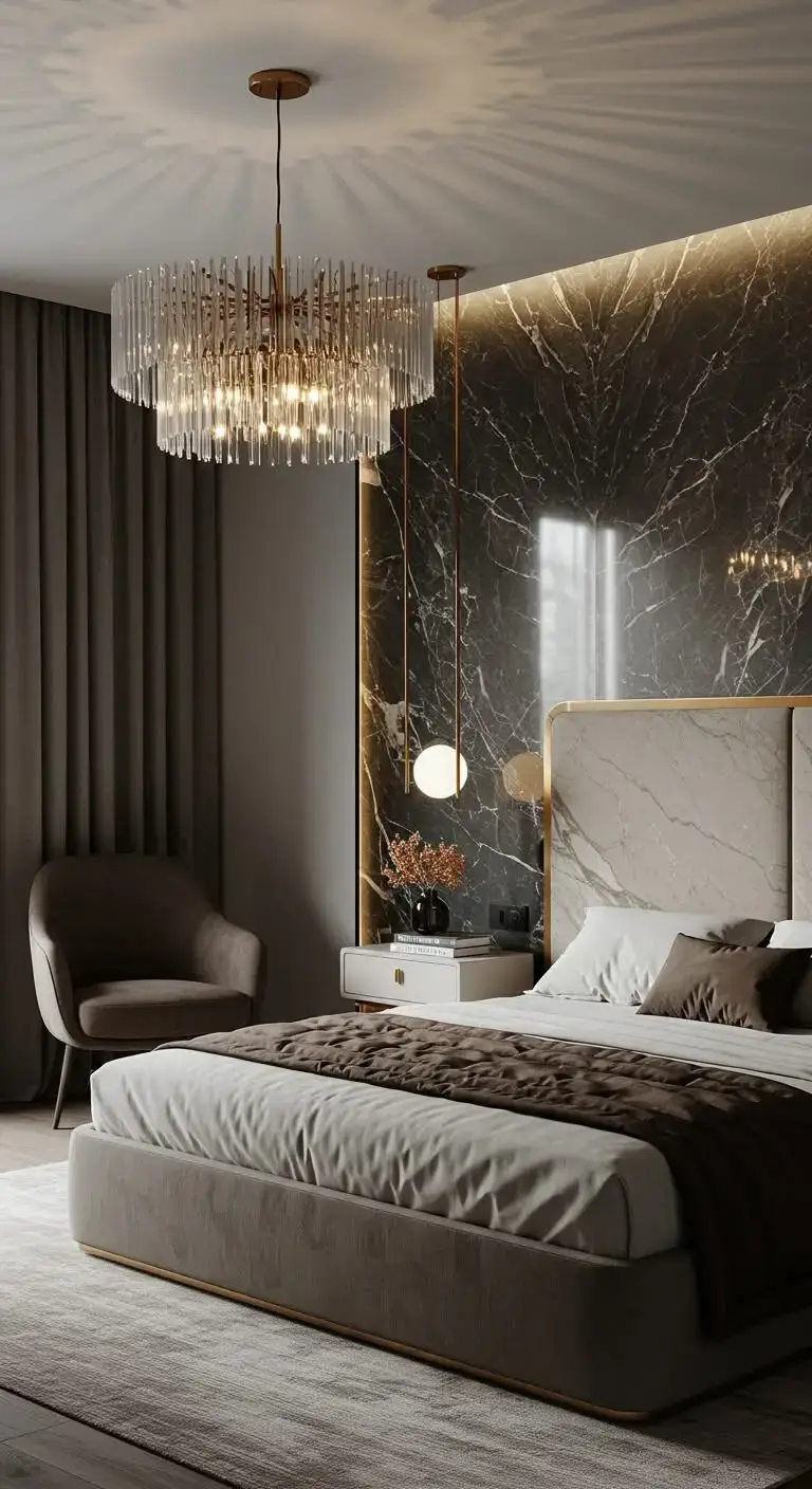 17 Bright & Stylish Modern Italian Bedroom Ideas 11 9. Marble Accents