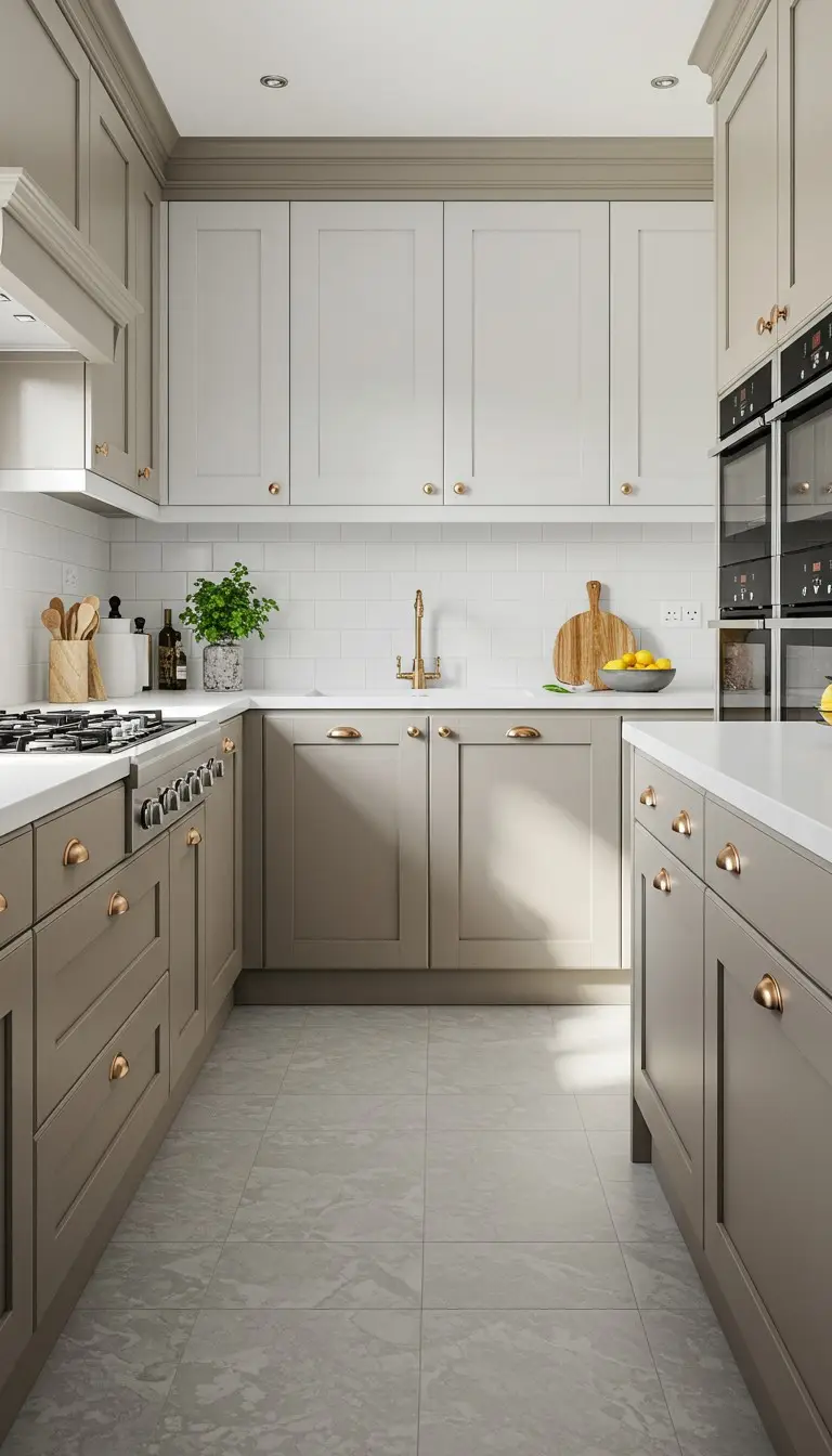 21 Creative Kitchen Color Schemes for Every Style 11 9. Sophisticated Taupe and White
