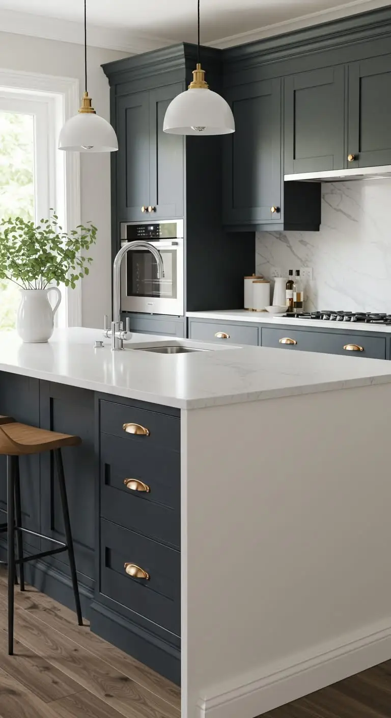 16 Kitchen Island Ideas to Transform Your Kitchen 11 9. Two-Tone Kitchen Island