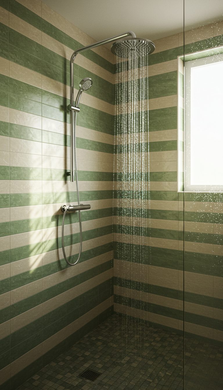 23 Walk In Shower Ideas That Feel Open & Luxurious 11 Walk-in Shower with Vertical or Horizontal Stripes