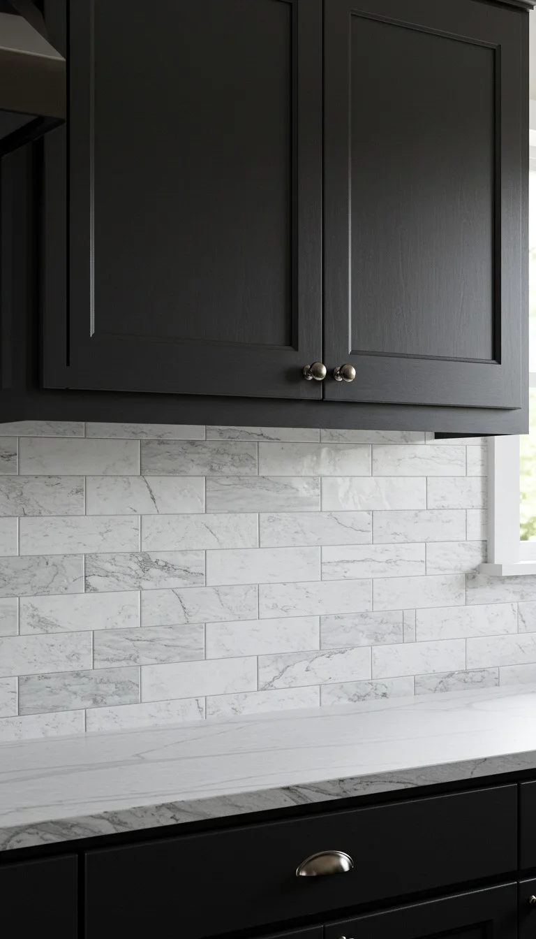 17 Stunning Backsplash Ideas for Dark Cabinet Kitchens 11 9. White and Gray Combination