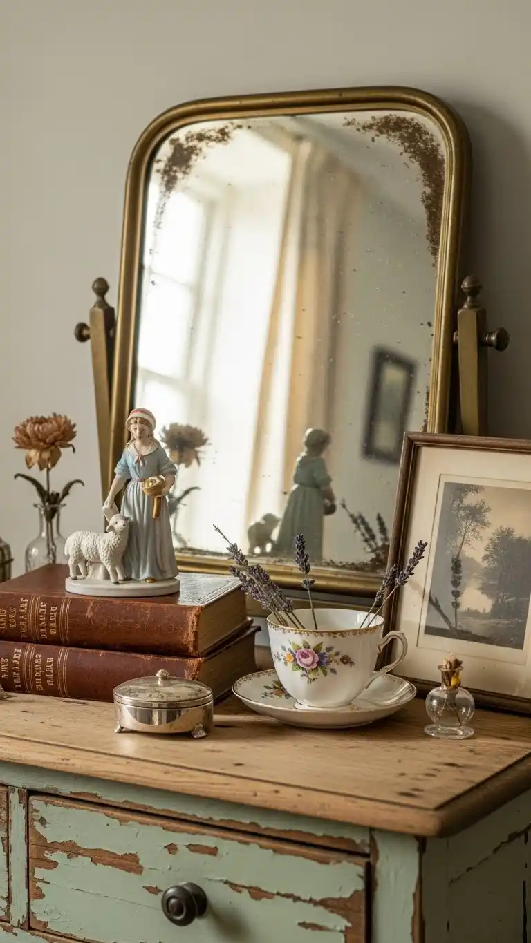 25 Simple English Cottage Bedroom Ideas to Try 16 Antique Accessories