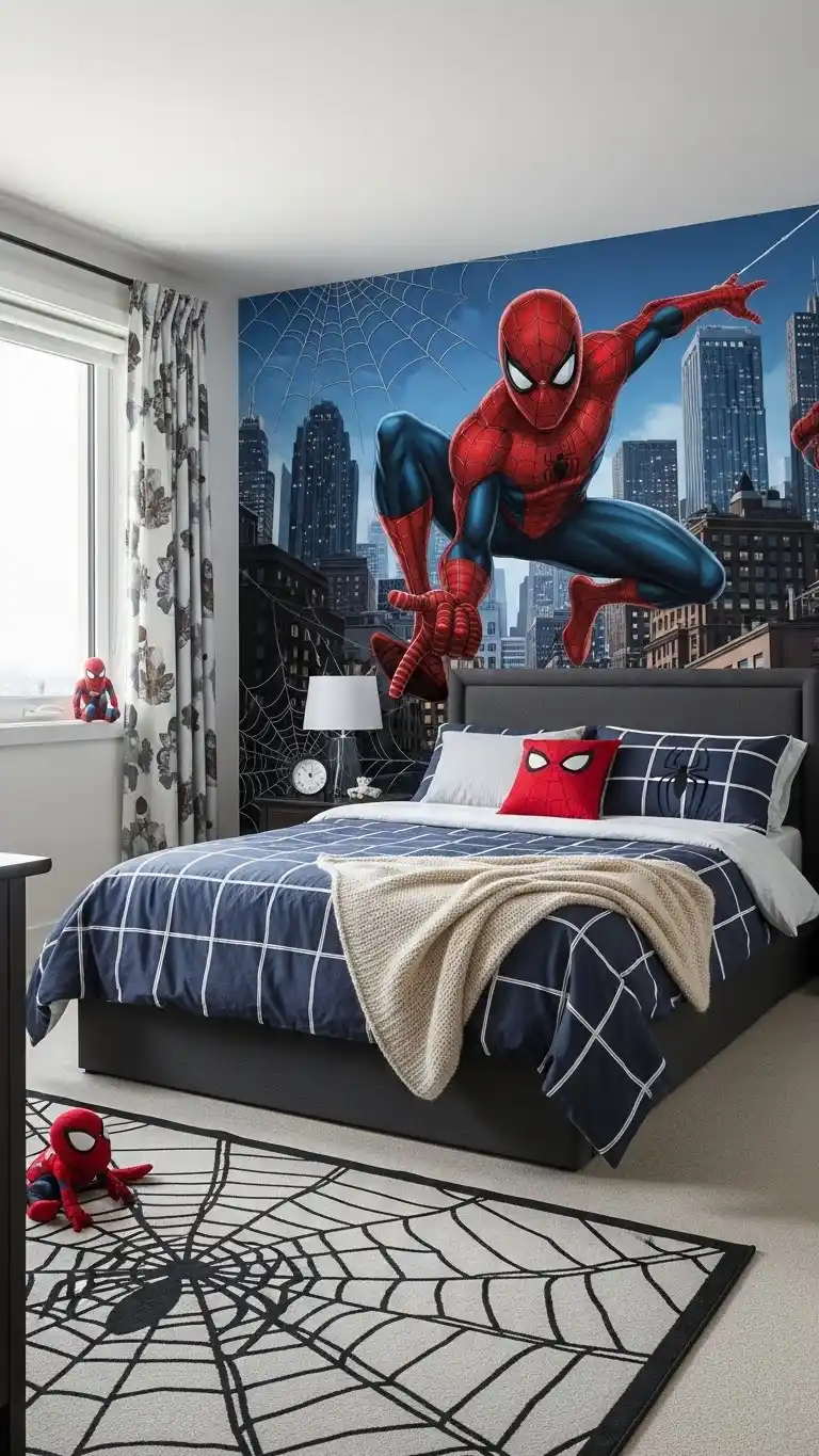 23 Spider Man Bedroom Ideas That Feel Bold and Playful 1 Appeal of Spider Man Bedroom Ideas for Kids