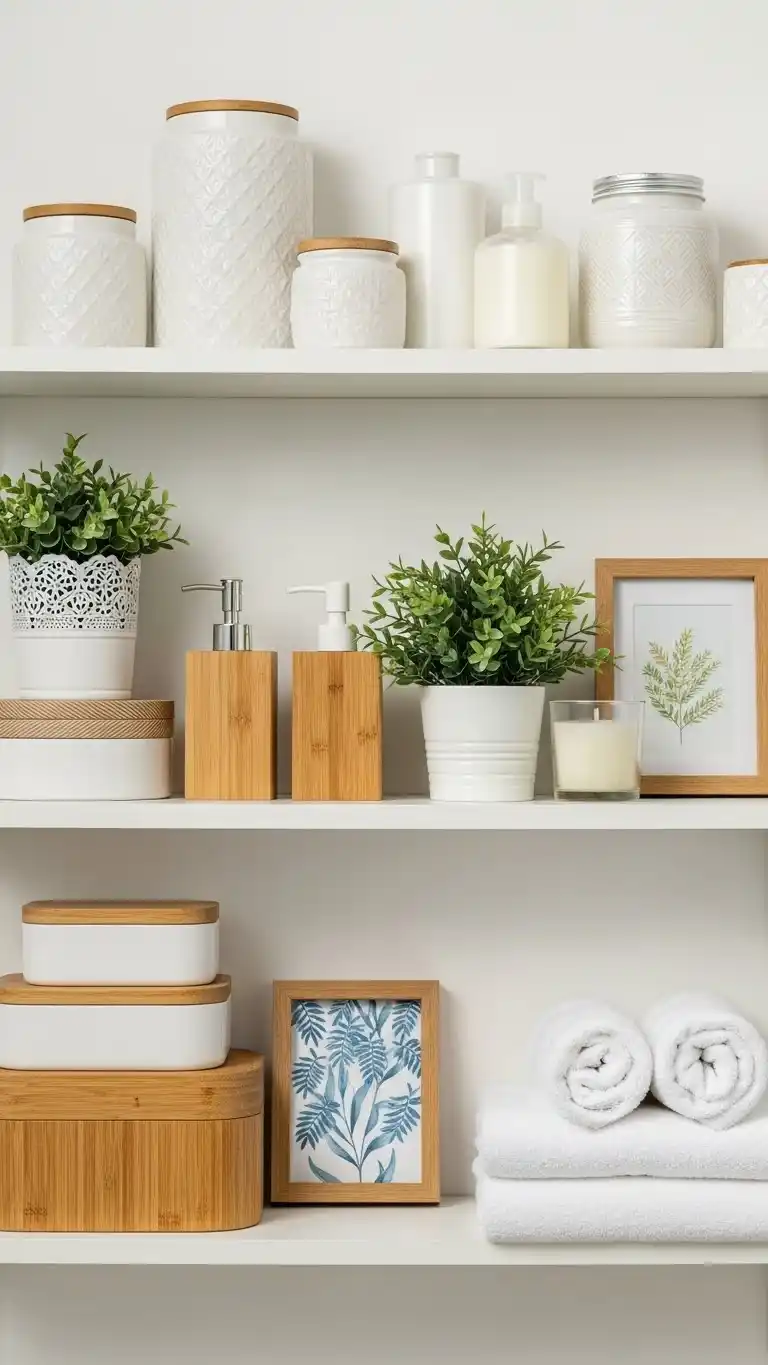 19 Bathroom Shelf Decor Ideas for a Stylish Space 2 Essential Items for Bathroom Shelf Styling