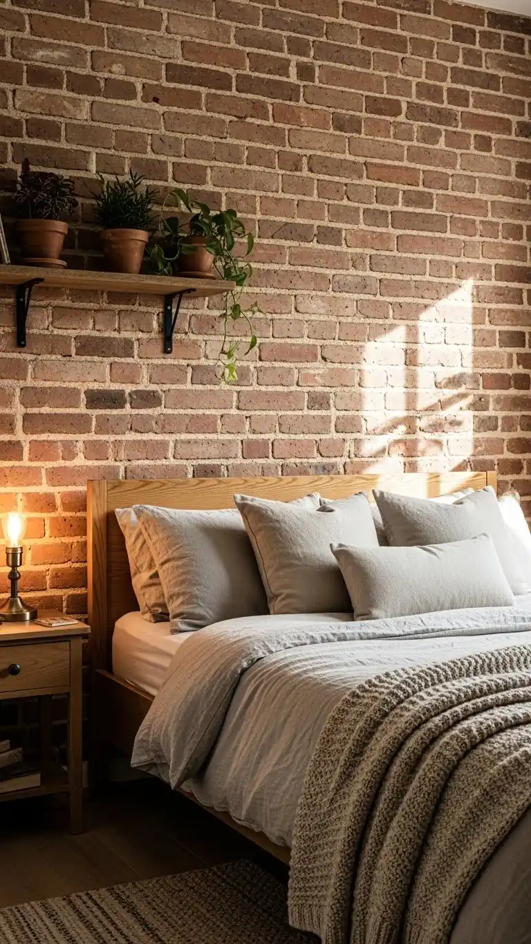 25 Simple English Cottage Bedroom Ideas to Try 23 Exposed Brick Walls