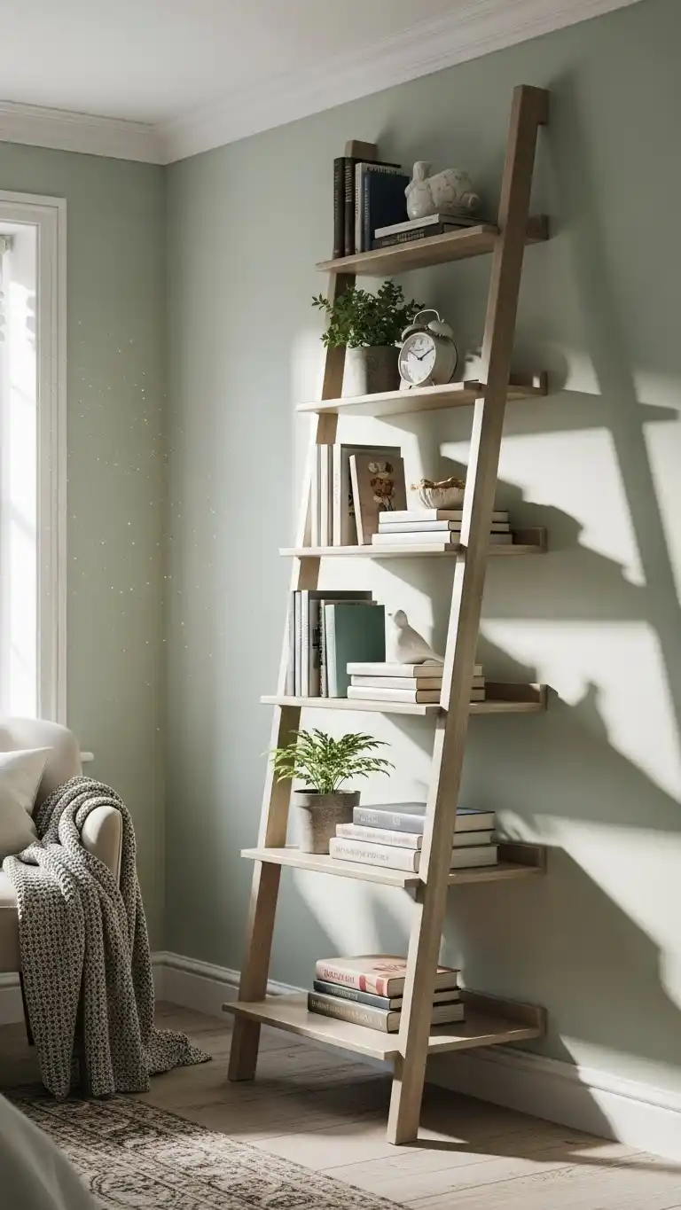 25 Simple English Cottage Bedroom Ideas to Try 20 Ladder Bookshelves