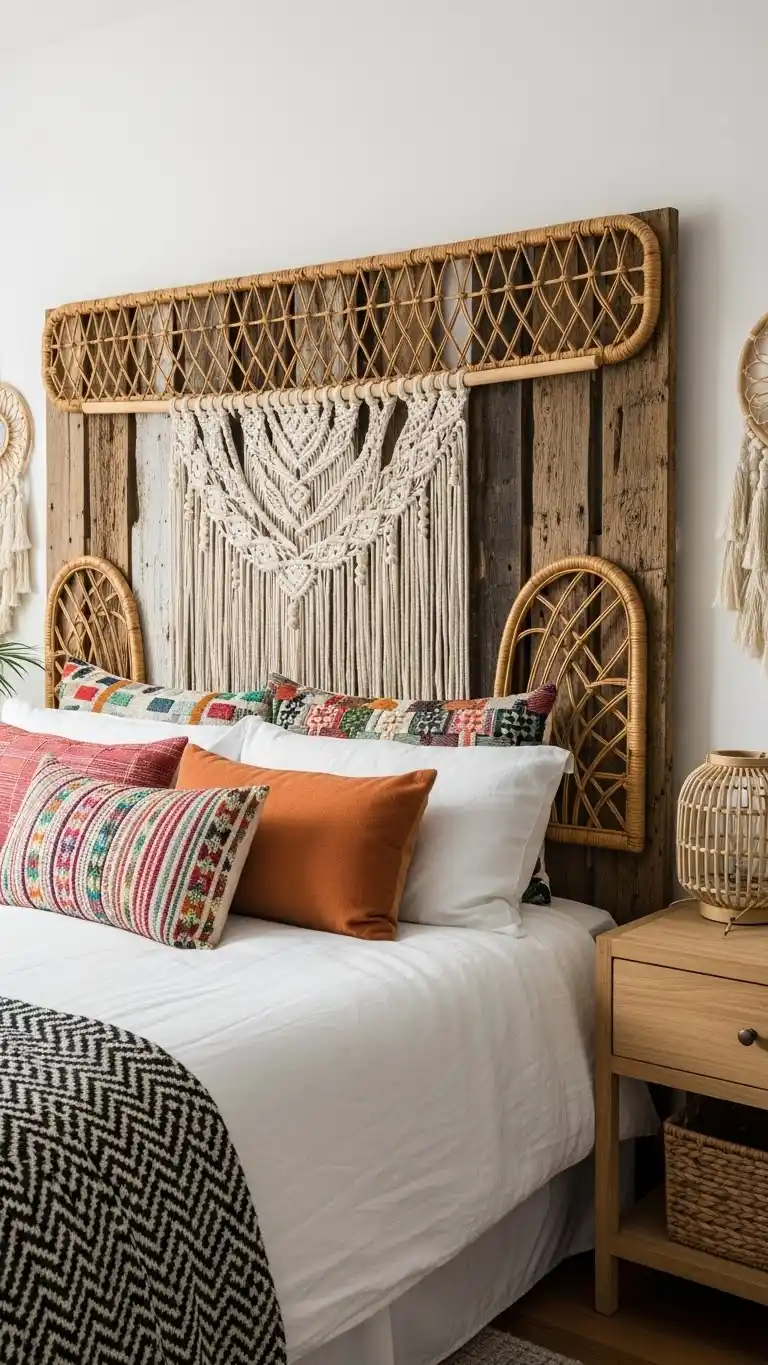 23 Boho Bedroom Headboard Ideas That Feel Warm & Stylish 2 Materials That Make Boho Headboards Stand Out