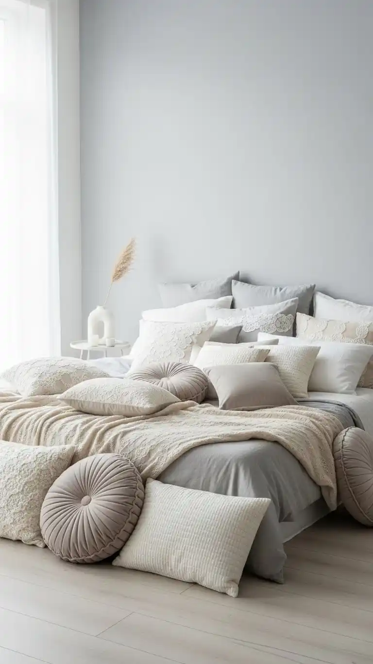 25 Simple English Cottage Bedroom Ideas to Try 24 Pillows and Cushions Galore