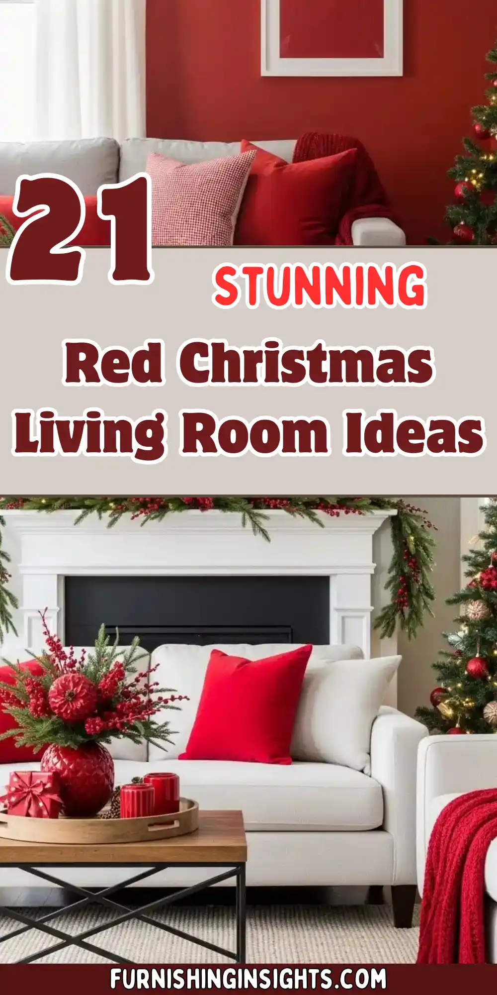 Red Christmas Living Room Ideas for a Warm, Festive Space 1 Red Christmas Living Room