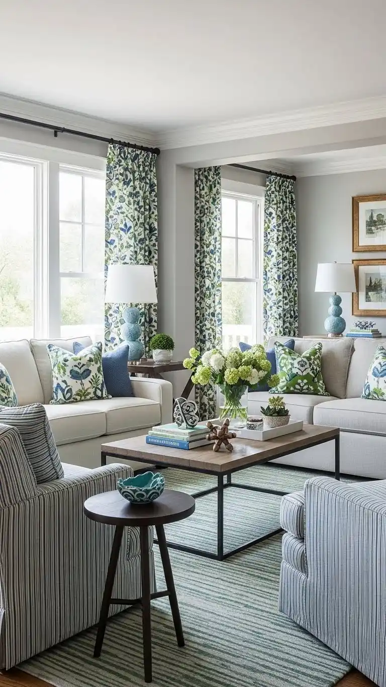 Blue and Green Living Room Ideas: 23 Stylish Looks 3 Tips for Decorating with Blue and Green in Living Rooms