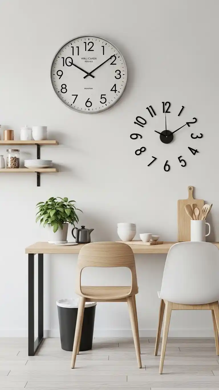 13 Empty Kitchen Wall Ideas Above Sink That Wow 13 11. Wall Clocks with Functional Design