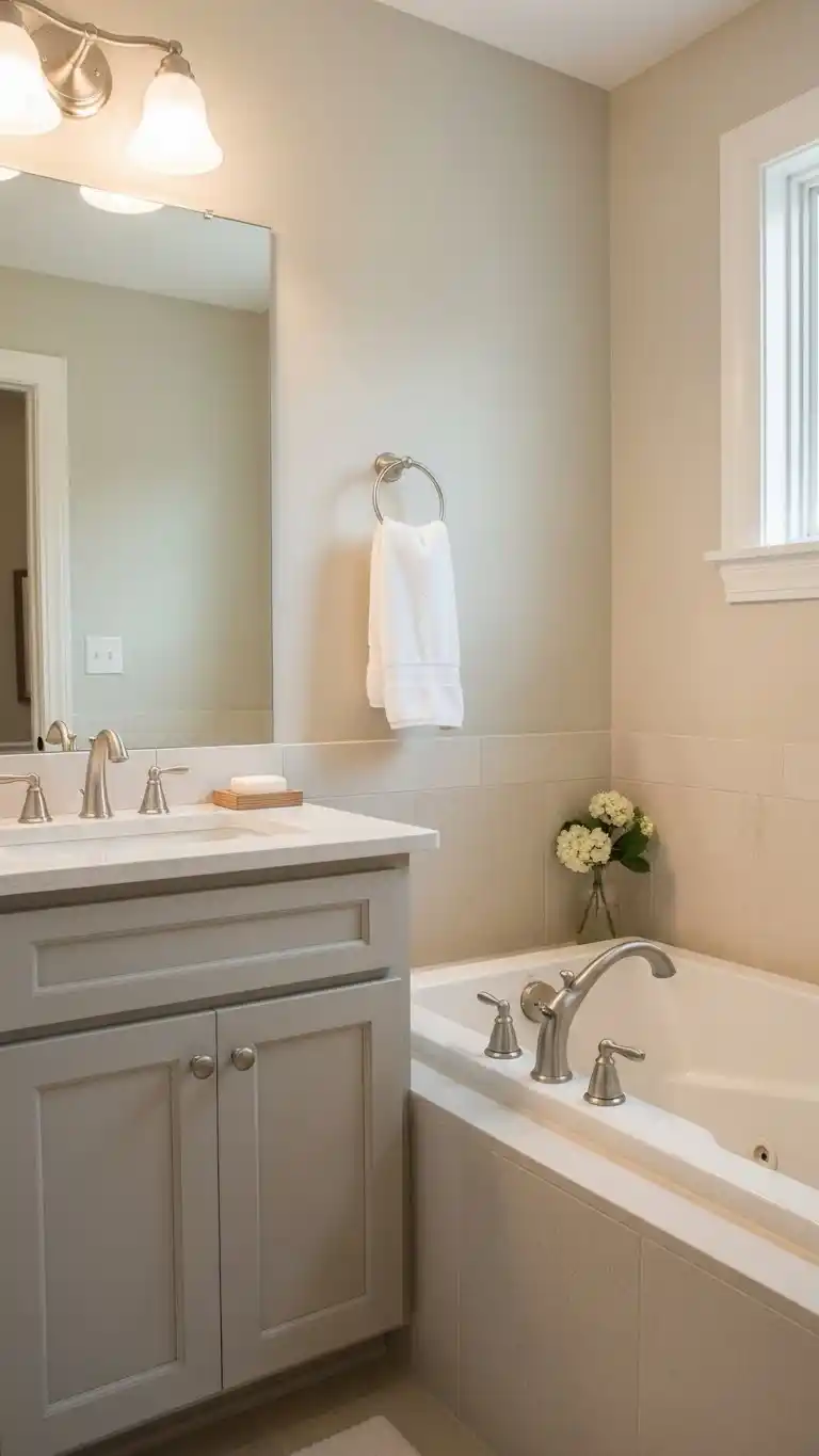 15 Half Wall Bathroom Backsplash Ideas for a Chic Look 16 13. Stone Slab Half Wall Bathroom Backsplash Ideas